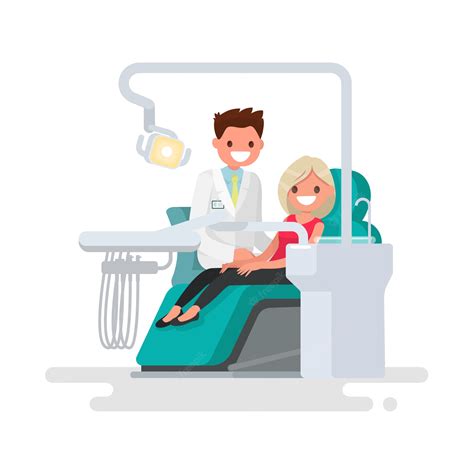 Premium Vector Dental Office Dentist And Patient Illustration