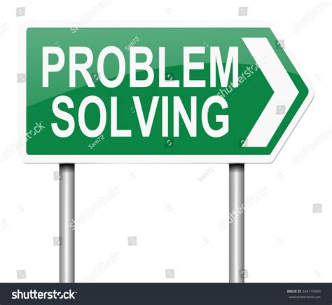 illustration depicting sign problem solving concept stock illustration