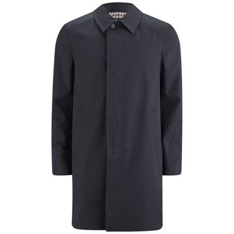 Aquascutum Mens Broadgate Single Breasted Trench Coat Navy Clothing