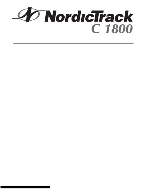 Nordictrack C1800 User Manual