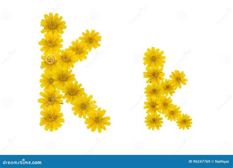 Letter K, Alphabet Made From Yellow Wedelia Flowers Stock Image - Image of english, decoration ...