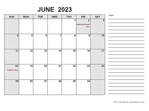 Free Printable June 2023 Calendar Pdf Free Printable Templates