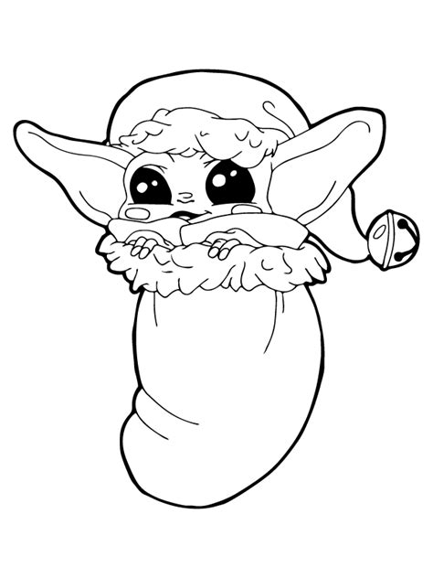 Coloriage Malin Bébé Yoda Noël télécharger et imprimer gratuit