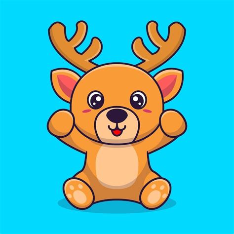 Premium Vector Vector Dee Sitting Cute Creative Kawaii Cartoon Mascot Logo