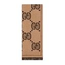 Beige Dark Brown Gg Wool Jacquard Scarf Gucci Us