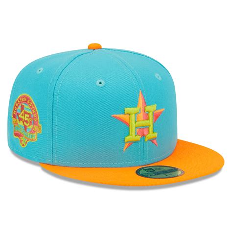 Lids Houston Astros New Era Vice Highlighter 59fifty Fitted Hat Blue