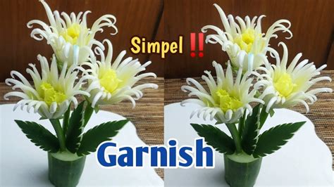 CARA MEMBUAT GARNISH SAWI PUTIH HIASAN TUMPENG VEGETABLE FLOWER