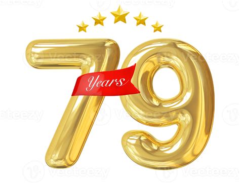 79 Años Aniversario Dorado 11297459 Png