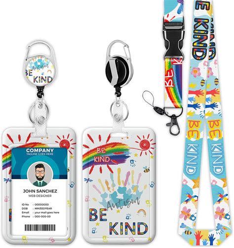 Onevenvi Autism Awareness Lanyards For Id Badges For Womenmen Cute Be Kind Id