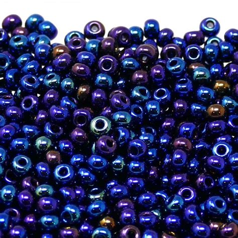 Preciosa Seed Beads Metallic Blue Iris G Beads And Beading