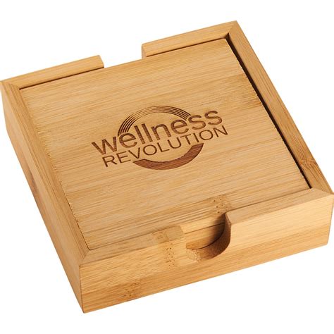 Fsc Bamboo Coaster Set Corporate Specialties