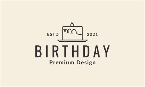 Premium Vector Lines Food Birthday Cake Logo Vector Symbol Icon