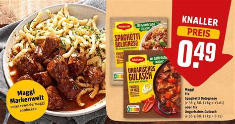 Maggi Fix Spaghetti Bolognese Oder Fix Ungarisches Gulasch Angebot Bei