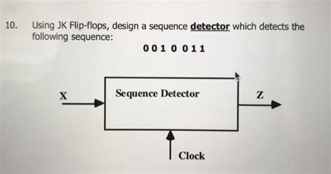 Solved Using Jk Flip Flops Design A Sequence Detector Chegg