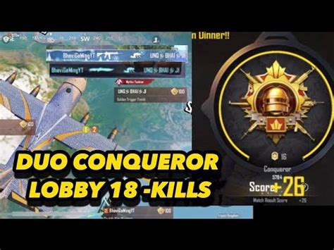 Kills Duo Conqueror Rank Push Rank Bgmi Conqueror Lobby