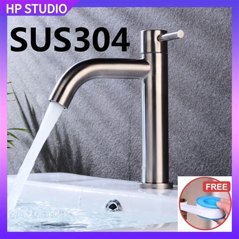 Sus Stainless Lavatory Faucet Steel Bathroom Wash Sink Faucet Basin