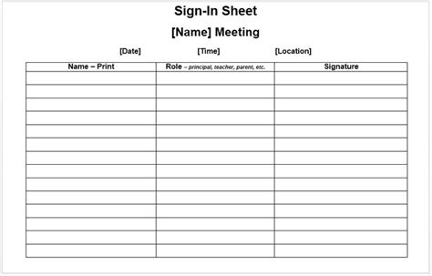 Free Sample Meeting Attendance Sheet Templates