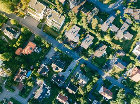 Aerial View of the Village in Suburbs in Oslo Norway Stock Image - Image of architecture, street ...