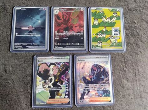 LOT 5 CARTES Pokémon Ultra Rares Ev03 Flammes Obsidiennes FR Melo