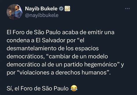 Msp Movimento Sem Picanha On Twitter O Presidente Nayib Bukele