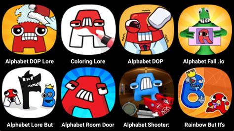 Alphabet Lore Dop Coloring Room Door Delete Puzzle Shooter