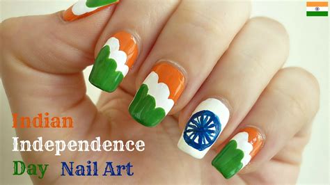 Indian Independence Day Nail Art Th August Indiannailart Youtube