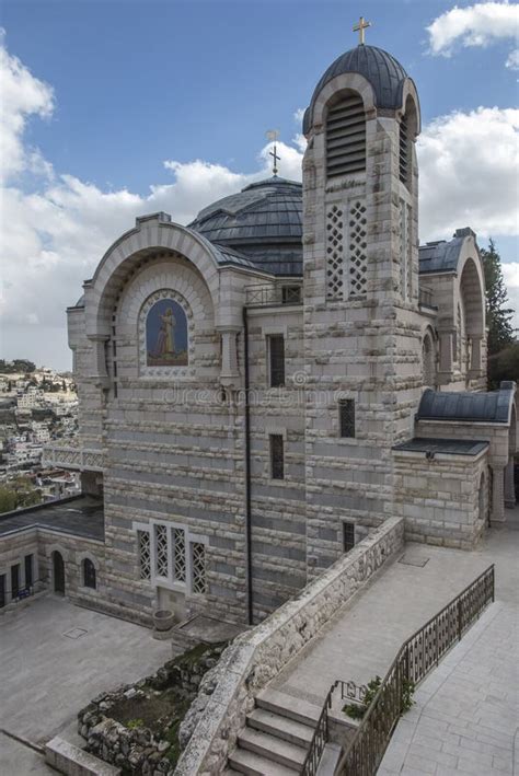 Uma Vista Da Igreja De St Peter Em Gallicantu Sobre Montagem De Zion