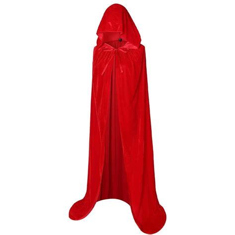 APEXFWDT Unisex Full Length Hooded Robe Cloak Long Velvet Cape Role