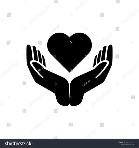 Hands Holding Heart Icon Simple Illustration Stock Vector Royalty Free