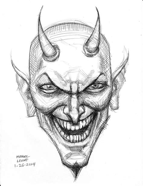 Devil (pen sketch) 1-26-2014 by myconius on DeviantArt