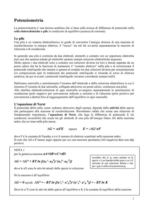 Dragonetti Analisi Potenziometriche Potenziometria La