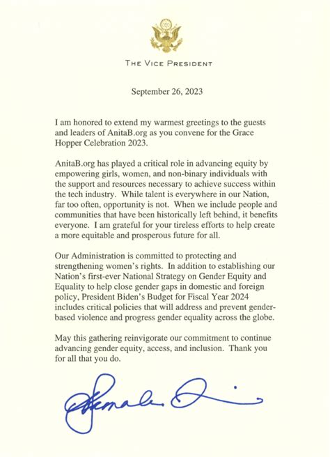 Vp Kamala Harris Letter Of Support Anitab Org