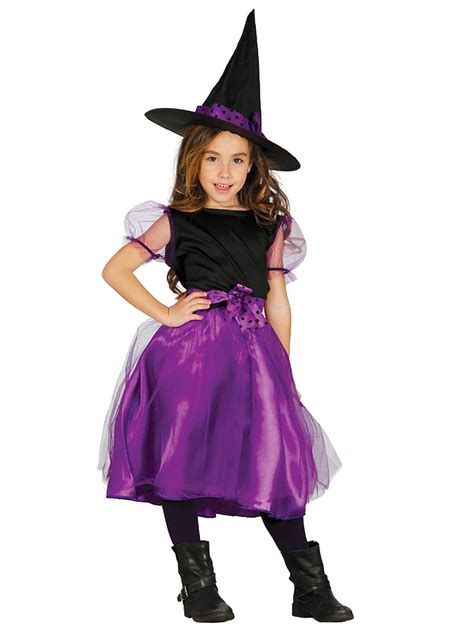 Girls Purple Witch Costume All Children Fancy Dress Hub