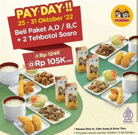 Promo HokBen Payday Sampai 31 Oktober 2022 Potongan Harga Di Gofood