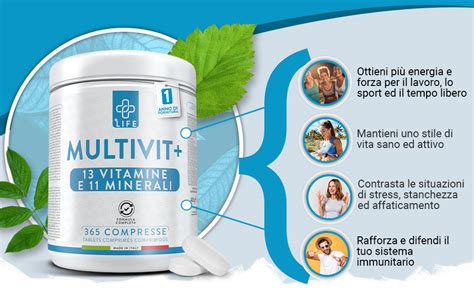 INTEGRATORE MULTIVITAMINICO Completo Multiminerale Piulife 365