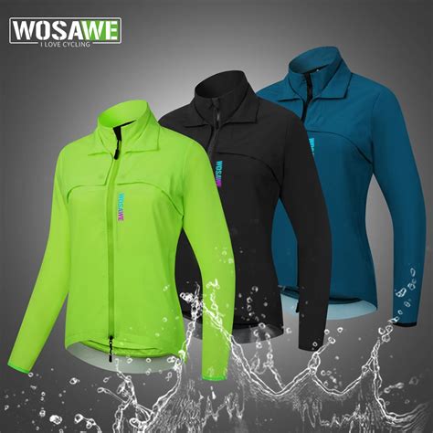 WOSAWE Women Windproof Water Repellent Reflective Cycling Jacket MTB