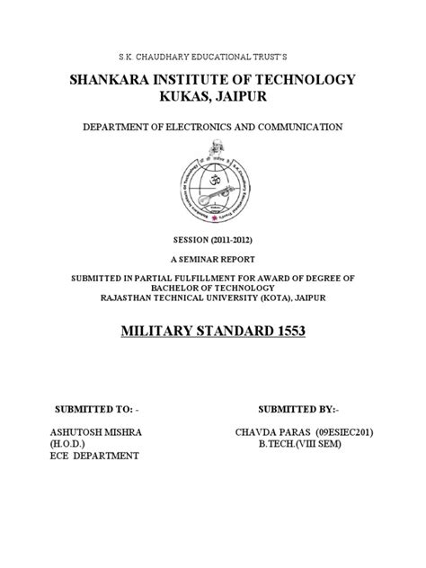 Milstd 1553b Paras Kal Pdf Data Transmission Electrical Engineering