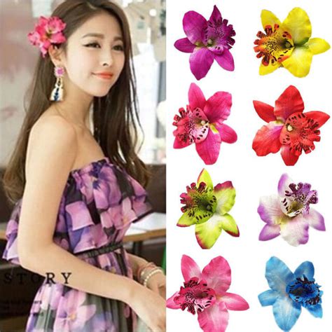 Hair Clips Thailand Orchid Flower Barrette Hairpins Handmade Hair Accessories Ebay