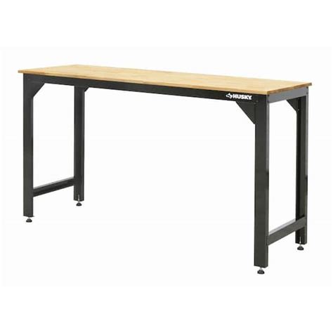 Reviews For Husky Ready To Assemble Ft Solid Wood Top Workbench In