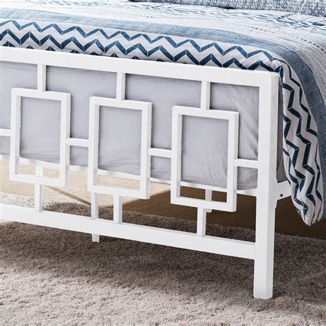 Dawn Queen Size Geometric Platform Bed Frame Iron Modern Low Profil