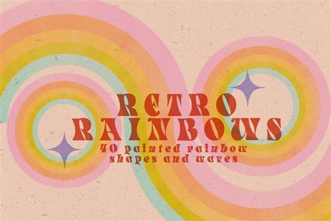 Retro Rainbows Shapes And Waves Retro Color Palette Retro Painted