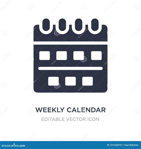 Weekly Calendar Icon On White Background Simple Element Illustration