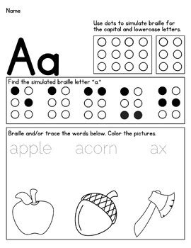 Braille Alphabet Practice Worksheets by TVI Resources | TPT