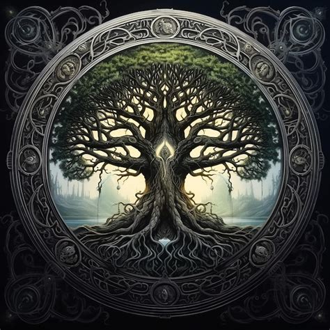 Premium Photo Yggdrasil From Norse Mythology The Tree Of Life