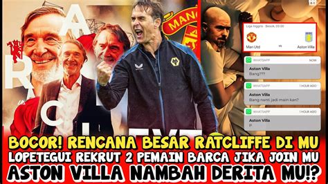 Bocor Rencana Besar Ratcliffewajib Kalahkan Villavilla Tambah Derita