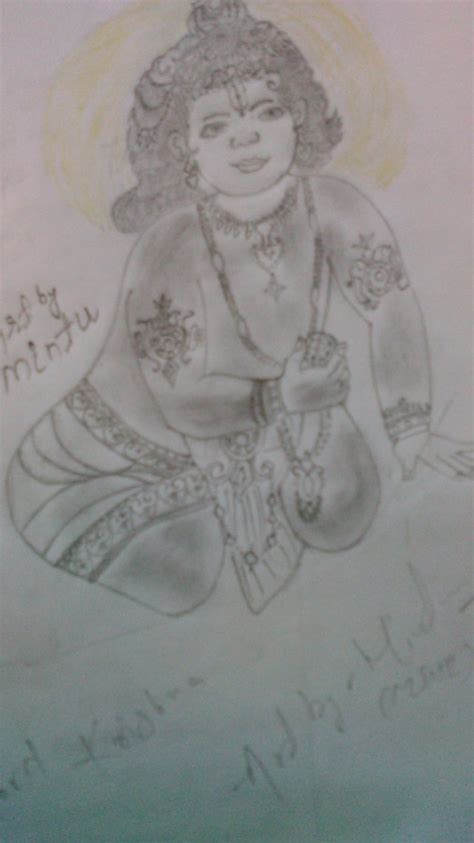 Pencil Sketch Of Shri Lord Krishna Desi Painters