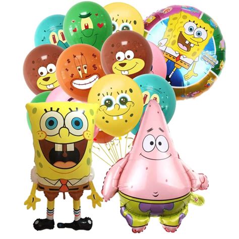 Set Globos Aluminio látex Cumpleaños Bob Esponja Tu Fiesta a un Click