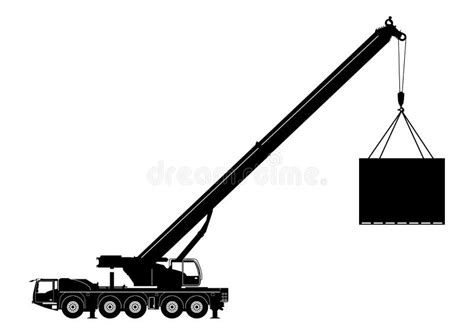 Telescopic Mobile Crane Vector Stock Vector Illustration Of Power