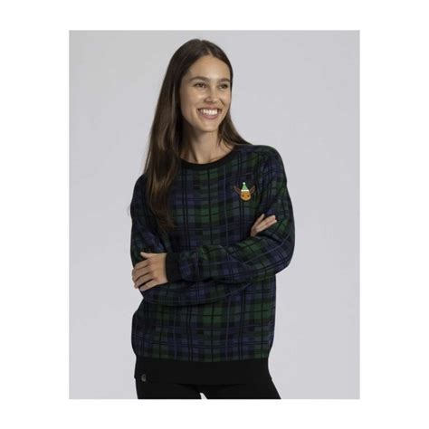 Eevee Green And Black Plaid Knit Sweater Adult Pokémon Center Uk