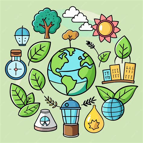 Environmental And Conservation Icons Set Vector Premium Ai Generated Vector